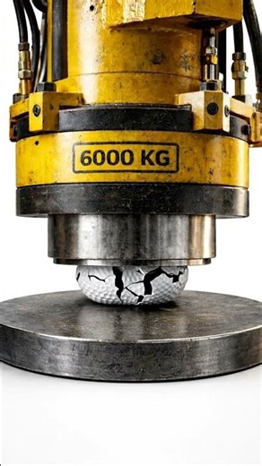 6000 KG Hydraulic Press vs Golf Ball — It Didn’t End Well… #simulation