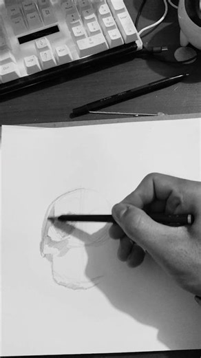 drawing skull tutorial #drawing #art #fypシ #fyp