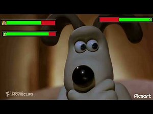 wallace and gromit the curse of a were rabbit (2005) final battle with healthbars 2/2