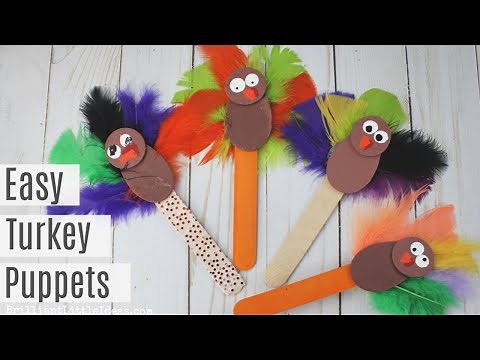 Easy Turkey Puppet a Thanksgiving Craft for Kids
