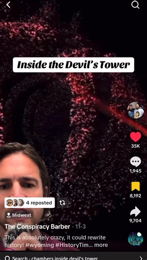 The devils tower was thought to be a solid and now we find out it’s not? #LostHistory #devilstower #Wyoming | Jennifer Rae Albritton