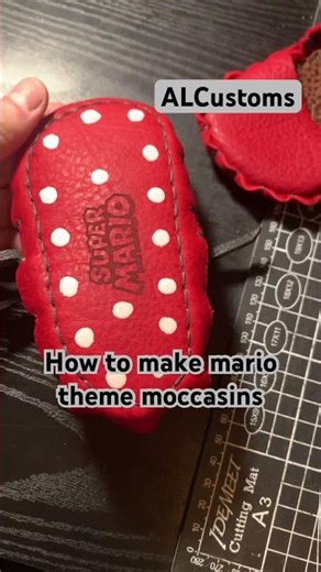 How to make mario themed moccasins diy #handmade #moccasin #leather #nativeamerican #diy