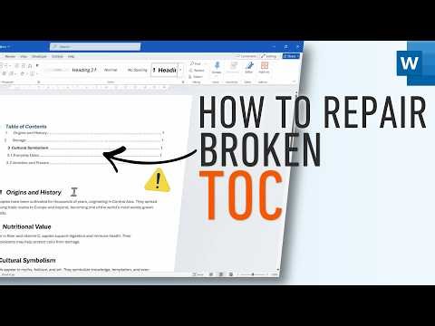 How to Repair Broken TOC in Word (Heading Missing from Table of Contents and More...)