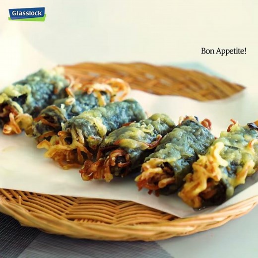 [Glasslock] How to Make Deep-Fried Seaweed Roll with Leftover Japchae