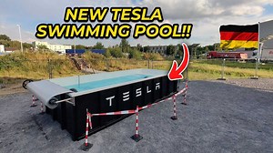 Tesla Opens Real Swimming Pool At Supercharger Station