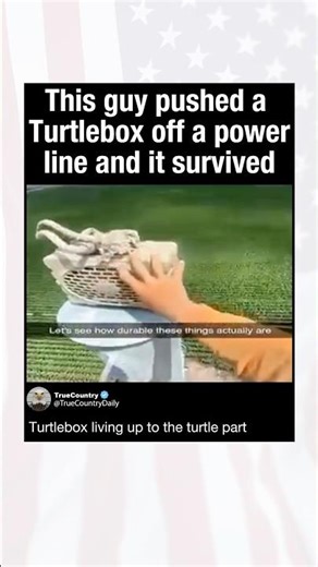 This guy pushed a Turtlebox off a power line and it survived