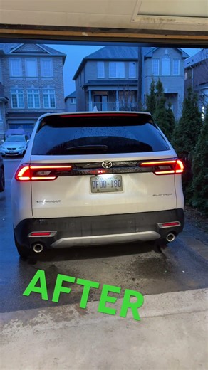 Toyota Grand Highlander rear LED animation - before and after.