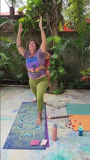 Momma and son salutation -- Yoga Strong!