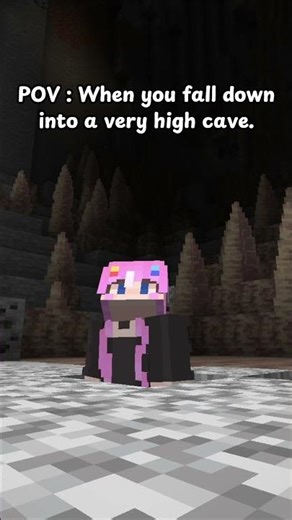 POV : When you fall down into a very high cave. 🕳️🏃‍♂️🦇 (Part 2) #minecraft #pov #gaming