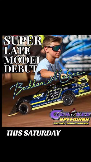 The 12 year old phenom makes his super late model debut this Saturday at Cherokee Speedway! 🤘 #racing #cherokeespeedway #beckhammalone #dirttrackracing