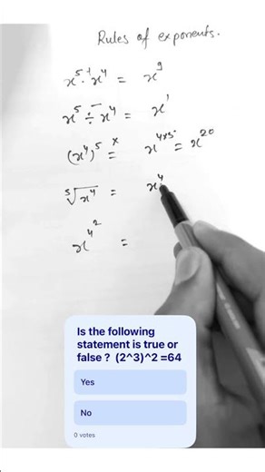 Power & Exponents Made Easy #maths #learnmath #mathstricks