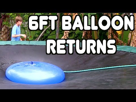 Giant 6ft Water Balloon On Trampoline! | JOOGSQUAD PPJT