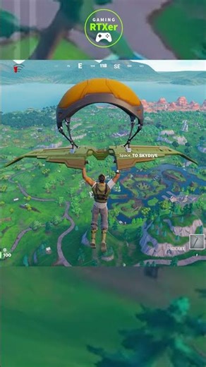 FLOATING IN THE SKY 🪂 Opened SKYDIVER 🪂 Fortnite 4K #gameplay #skydiving #gaming #shorts #shortsfeed