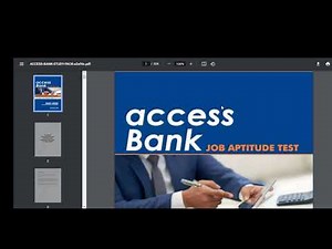 Access Bank Job Aptitude test Past questions Sample Preview