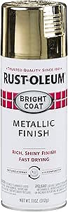 Rust-Oleum 7710830-2PK Stops Rust Bright Coat Metallic Spray Paint, Gold, 12 Ounce (Pack of 2)