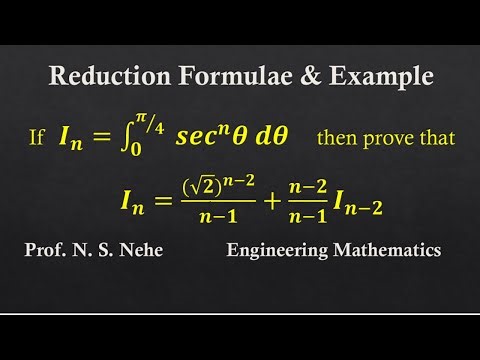 Reduction integral of sec^n theta if In = integration of 0 to pi/4 cot^n theta d theta then