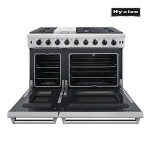 [Hot Item] Halogen - Lit 48'' Dual Oven Gas Stove Cooktop with Porcelain Drip Pans