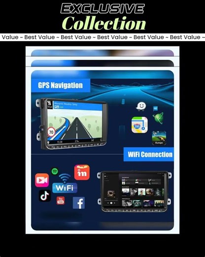 Android Car Stereo With Wireless Carplay GPS Navigation