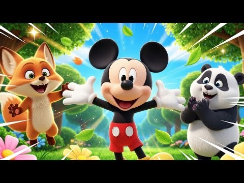 🎉🐭 Mickey Mouse Fun with Fox & Panda | Wild Forest Adventure for Kids! 🌳🐼🦊
