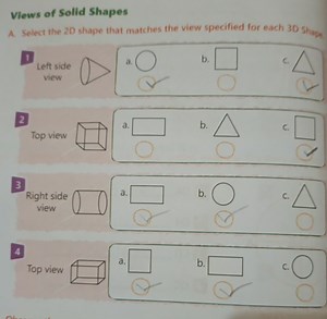 Views of Solid ShapesA. Select the 20 shape that matches the v... | Filo