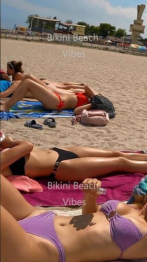 Tasteful Black & Purple Bikini 👙☀️🏝️ Beach Walk 🏖️ #beach #bikini #beachwalk #beachvibes