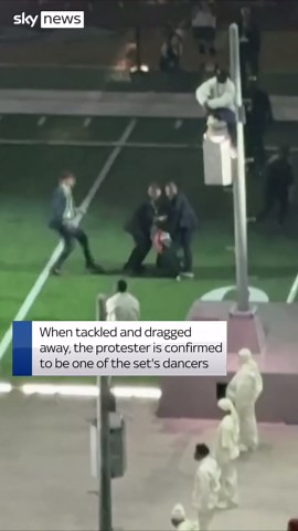 Protest during Super Bowl half-time show