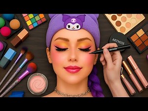 ASMR Makeup on Mannequin 🎭 (No Talking) | ASMR RUMI Kpop Demon Hunters Makeup 💋 🎀 Satisfying Videos