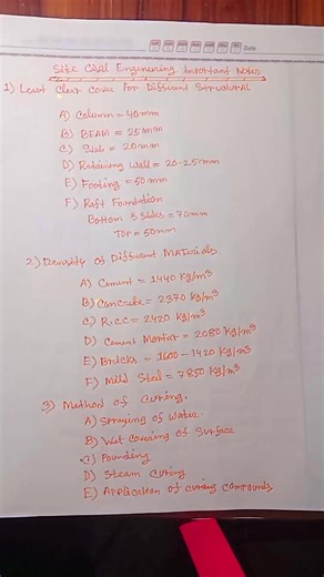 Civil Engineering Important Notes #Importantnotes #civilengineering #civilengineer #construction #constructionlife #education | Civil Engineering Help