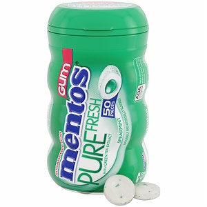 Mentos Gum Sugar-Free Spearmint Chewing Gum, 50 Regular Size Pieces, Bottle