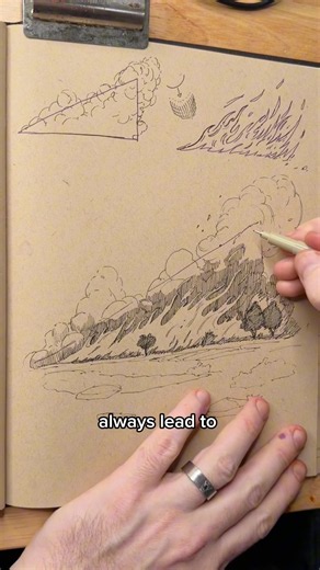 How to draw fire and smoke.