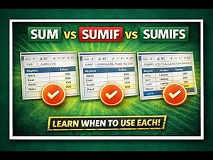 SUM vs SUMIF vs SUMIFS in Excel | When to Use Each Function