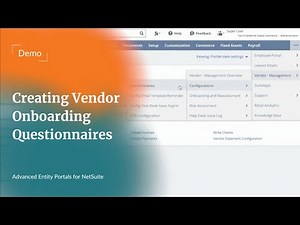 NetSuite Vendor Onboarding Questionnaires | Demo | Advanced Entity Portals for #NetSuite