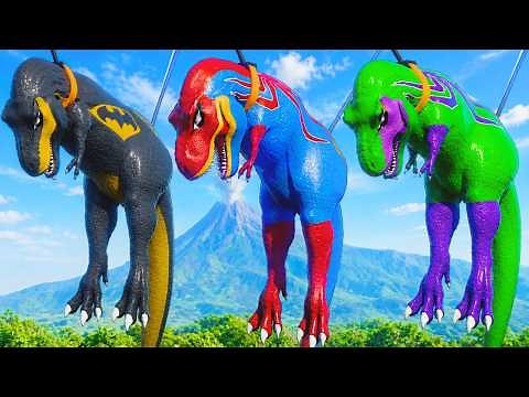 Different T-Rex Variants Face the I-Rex on Isla Pena in Jurassic World Evolution