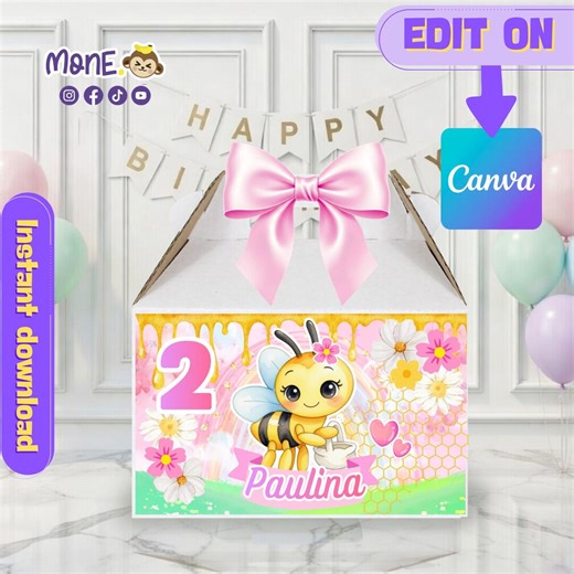 Little Bee Invitation, Bee Birthday, Girl's First Birthday, Invitation Template, Kids Birthday Invite, Printable Invitation, Little Bee - Etsy