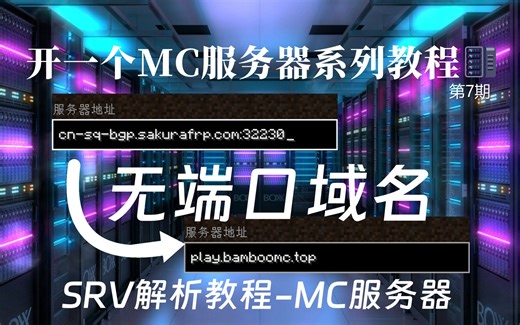 【小竹】用自己的域名进入MC服务器吧-无端口域名解析教程-我的世界服务器教程