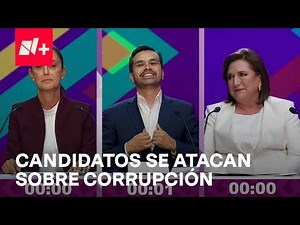 Gálvez, Sheinbaum y Maynez se atacan sobre corrupción en debate presidencial