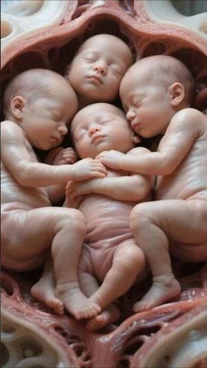 Adorable Scene of Quadruplet Babies Moving Together Inside the Mother’s Womb