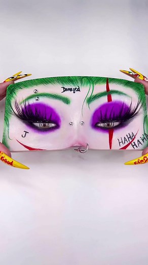 Replying to @drapnarobar Why so serious.. the makeup board went mad turning into the joker #makeupamurder #toxicwasteliner #jokermakeup #joker #makeupart #makeupboard #halloweenmakeup