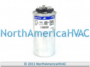 Capcom GE Genteq Capcom Capacitor Dual Run Round 35/5 uf MFD 370 Volt VAC Z97F9834 97F9834