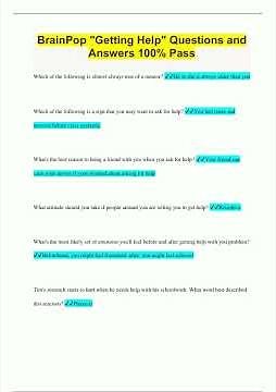 BrainPop Getting Help Questions and Answers 100 Pass832