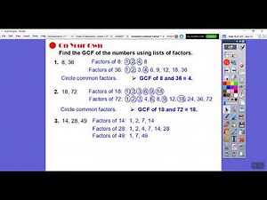 Greatest Common Factor (GCF) - Lesson 1.5 (Big Idea)