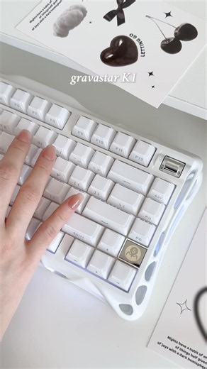 gravastar K1 keyboard 🤍☁️ typing sound~ #keyboard #typingasmr #asmr #typing #thockykeyboard