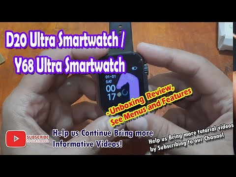 D20 Ultra Smartwatch / Y68 Ultra Smartwatch - Unboxing Review, See Menus and Features