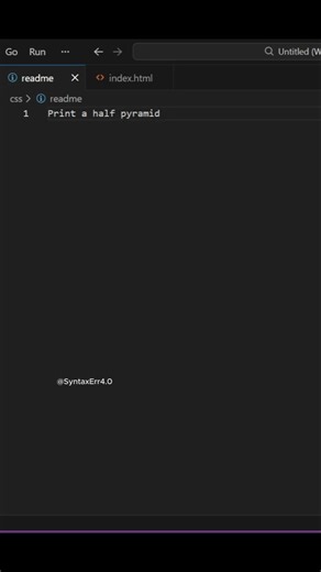 Print a half pyramid using *