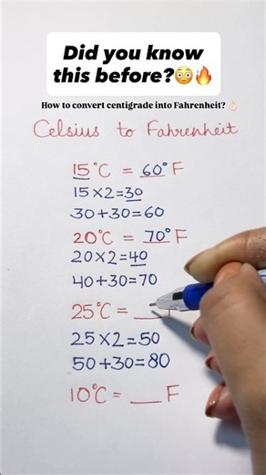How to convert celsius into Fahrenheit 😳👌🏻 #physics #fahrenheit #celsius #physicstrick