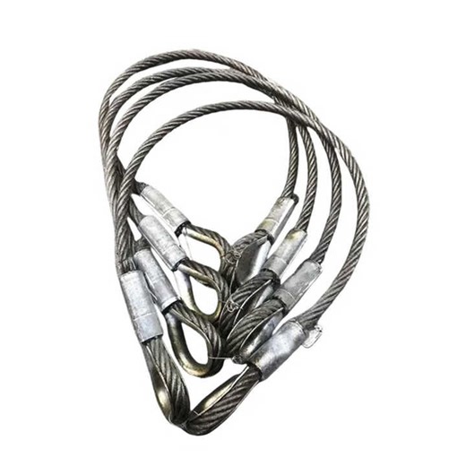 Galvanized Steel Wire Rope Lifting Sling Hand Rigging Slings With Thimble for Crane