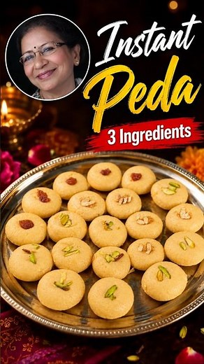 3 Ingredients Instant Peda in 10 Minutes | Soft Milk Powder Peda Recipe |#shorts #pedas