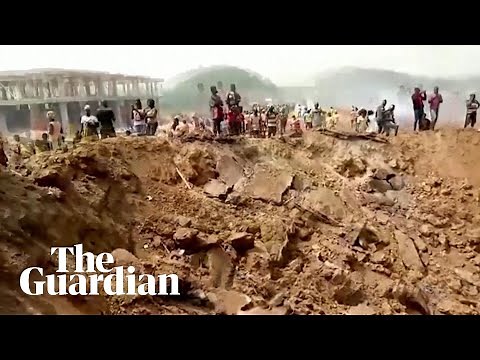 Deadly explosion in Ghana leaves huge crater after a mining truck accident