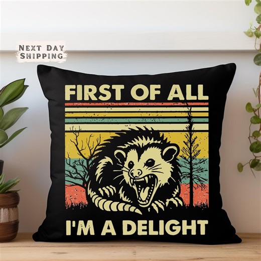 Funny Opossum Pillow Sarcastic Throw Accent, Angry Opossum Illustration (cotton, Quirky Gift Idea) - Etsy