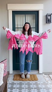 1.5M views · 13K reactions | Loving this trending DIY, perfect for Valentine's Day!  Supplies here: https://ltk.app.link/ughza5BKIQb Make your own jumbo bows out of plastic tablecloths and have a chic garland in no time, fun for any holiday or parties! #valentinesdecor #valentinesdecorations #diybow #valentinecrafts #dollartreediy | Lolly Jane | Facebook